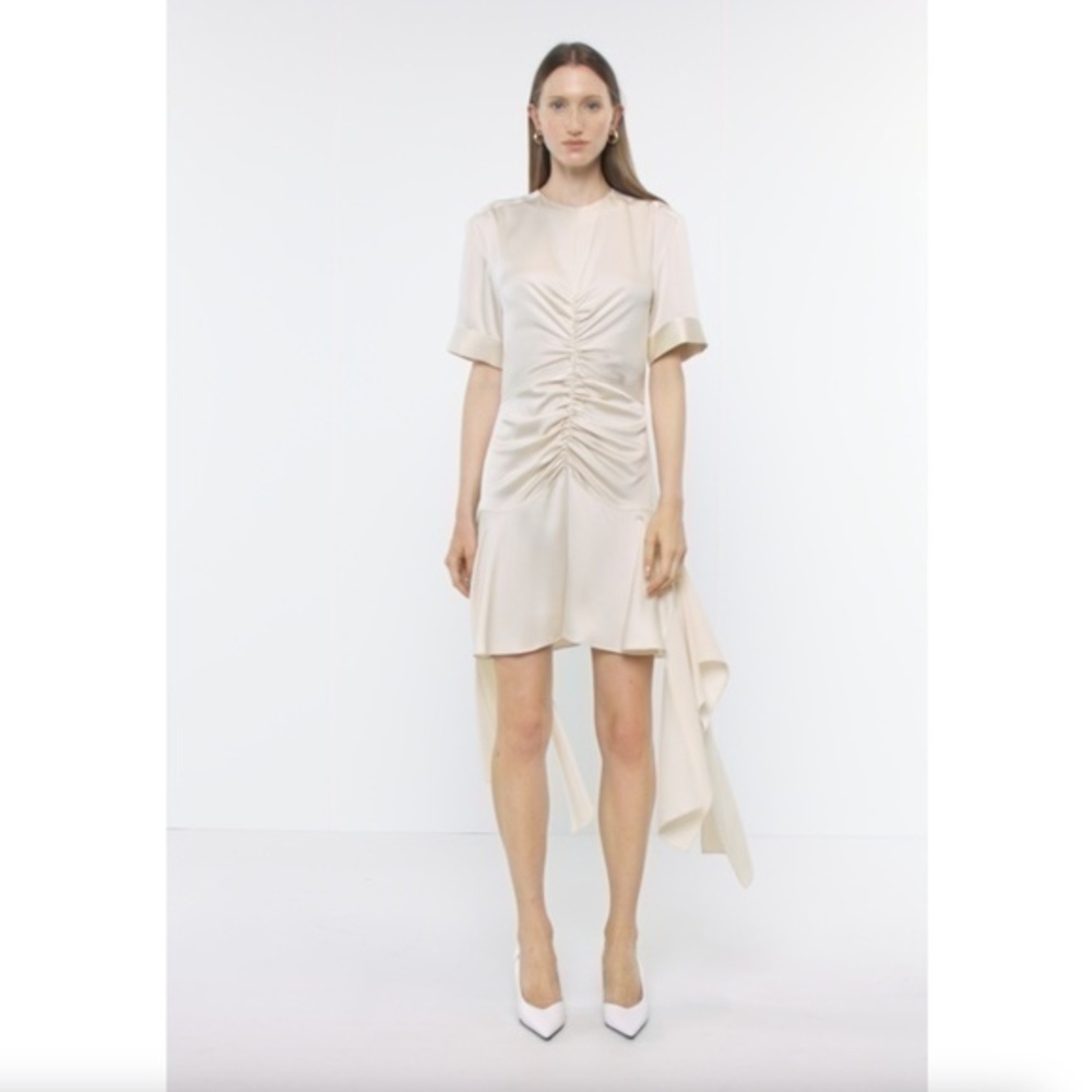 Aknvas Whitney Ruched Dress in Ivory Size 10